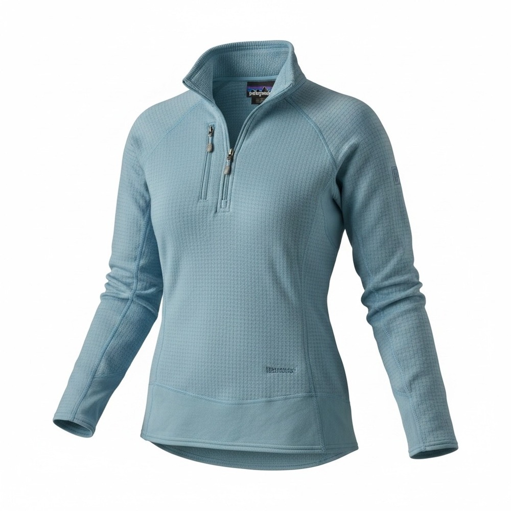 Patagonia R1 Grid Fleece Pullover Women Size S Blue GUC Polartec Half Zip